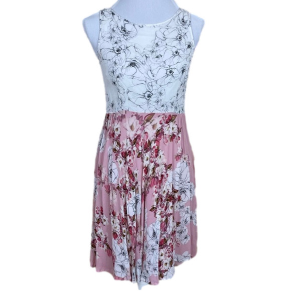 VARUN BAHL Pink Floral Dress Size 4 - Picture 1 of 9